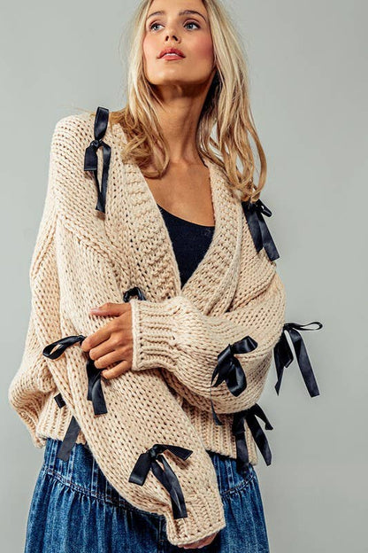 Bow Kissed Knit Cardigan