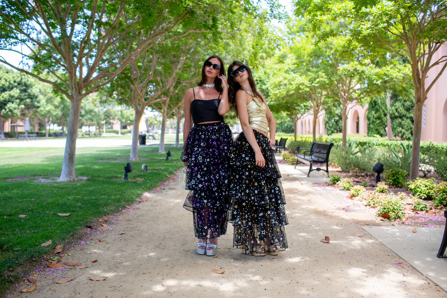Amethyst Stars Tiered Maxi Skirt