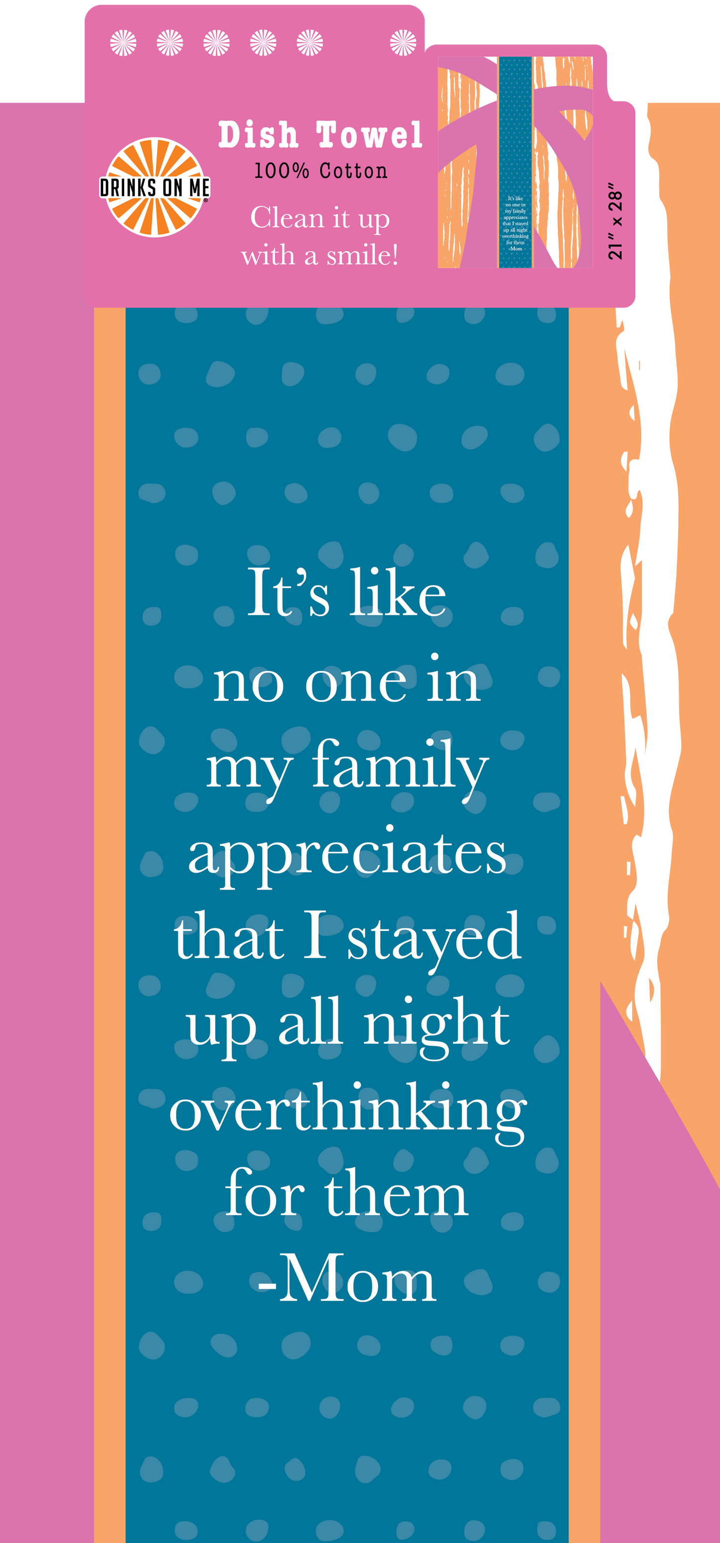 TOWEL Overthinking Mom | Funny Towel Gift| Kitchen Décor