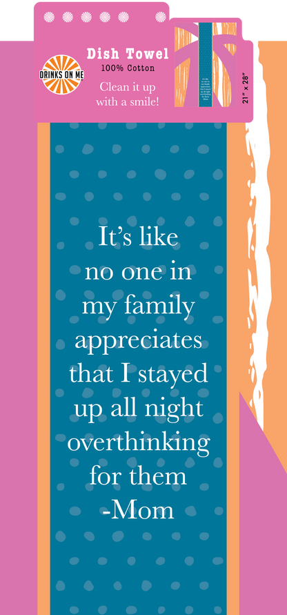 TOWEL Overthinking Mom | Funny Towel Gift| Kitchen Décor