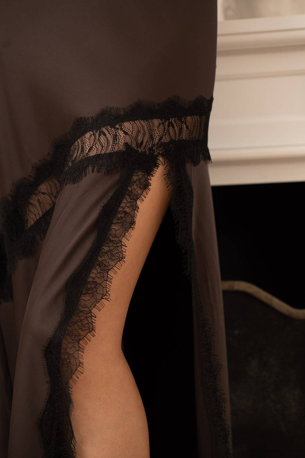 Asymmetrical Satin Lace Dress