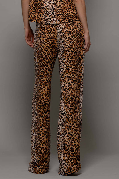 Leopard Print High-Waisted Palazzo Pants