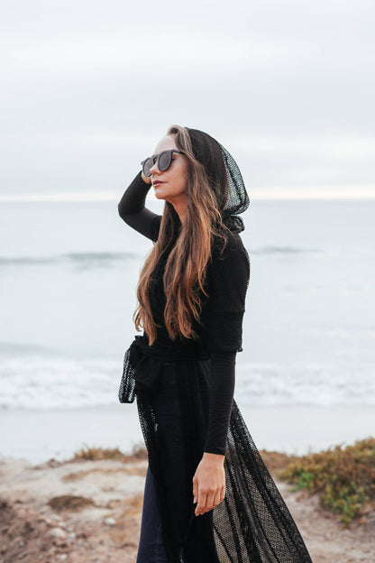 Black Mesh TrenchCloak