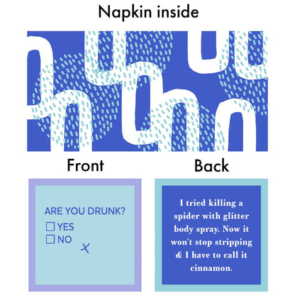 NAPKIN Eight Cups Of Water | Funny Gift | Cocktail Napkin
