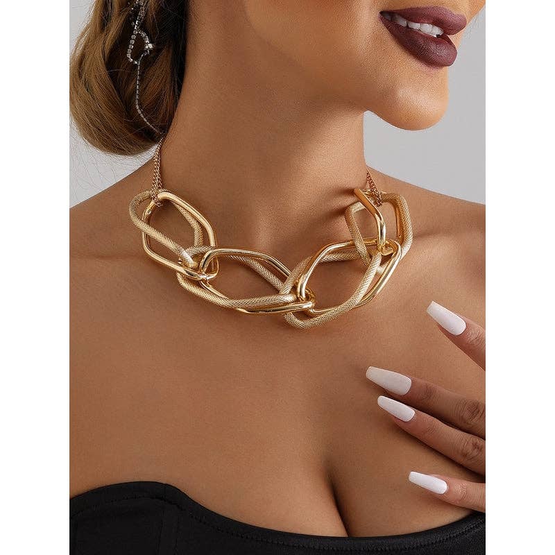 Gold  Geometric Chain Necklace